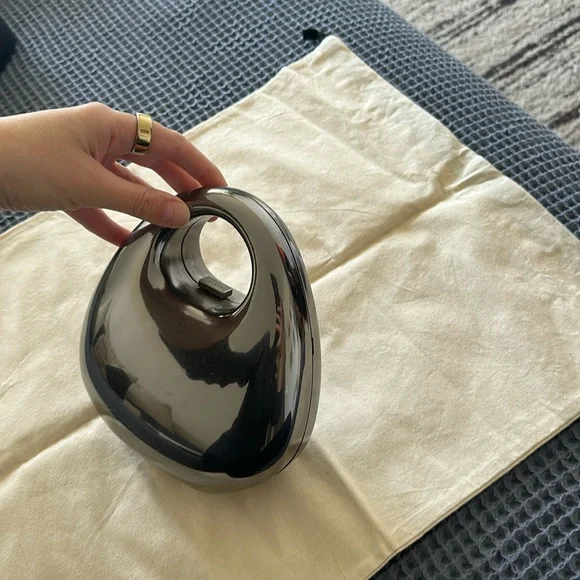 STAUD Silver Metal Clutch / Bag - Picture 6 of 6